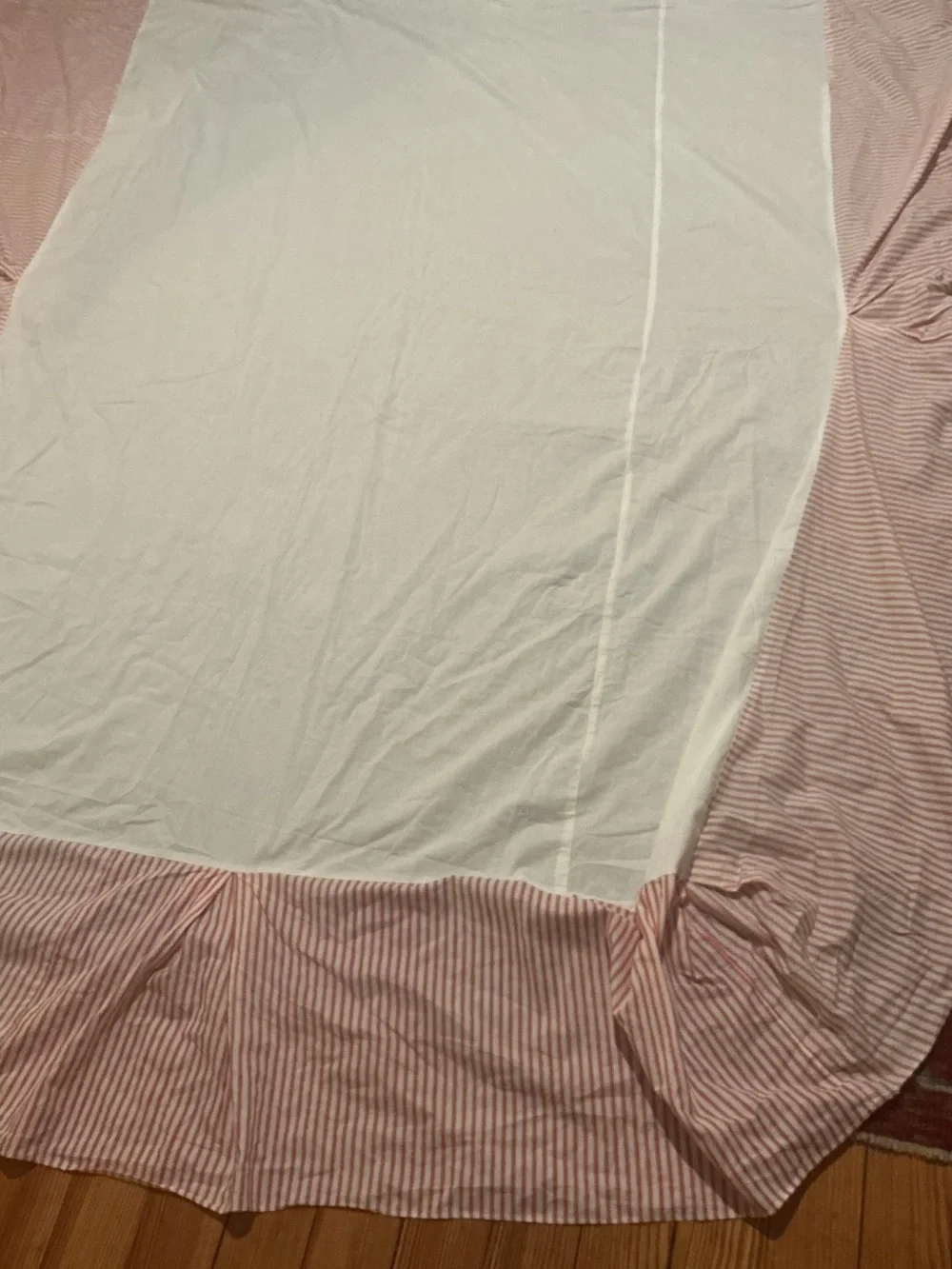 Vintage 100% Cotton Ticking Bedskirt